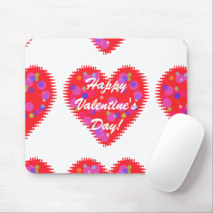Retro Valentine Hearts Mouse Pad