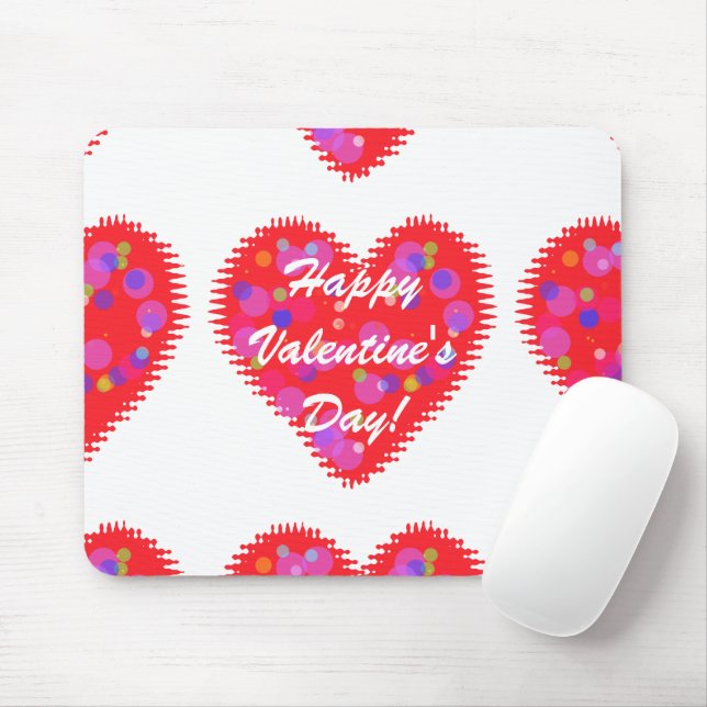Retro Valentine Hearts Mouse Pad (With Mouse)