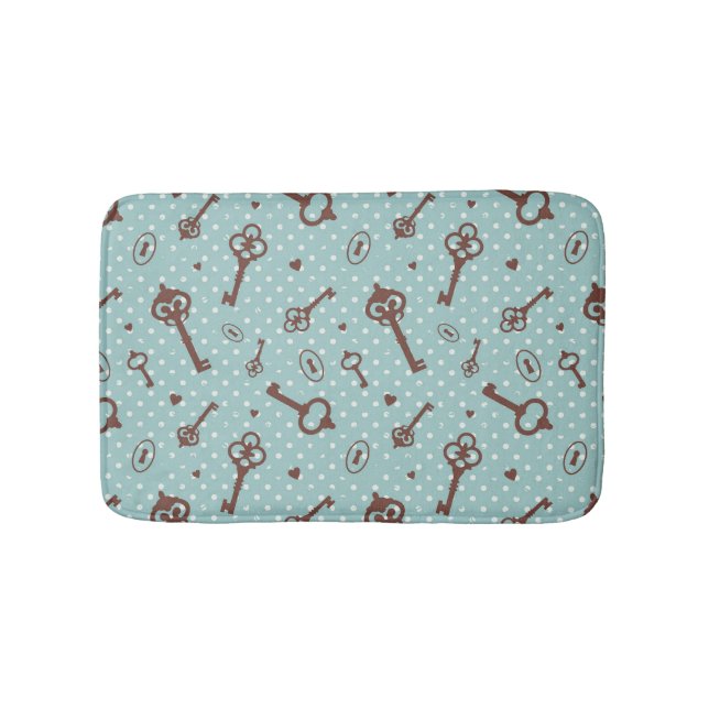 Retro Valentine Keys Bath Mat (Front)