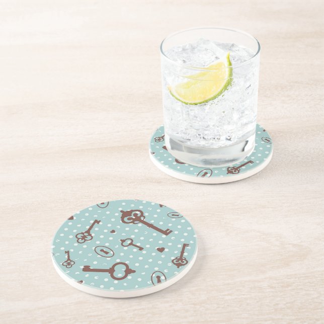 Retro Valentine Keys Coaster (Side)