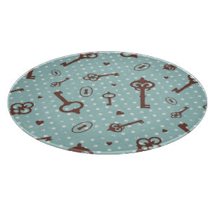 Retro Valentine Keys Cutting Board