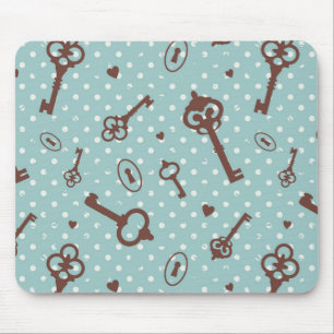 Retro Valentine Keys Mouse Pad