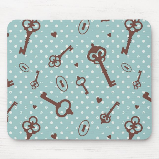 Retro Valentine Keys Mouse Pad (Front)