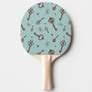 Retro Valentine Keys Ping Pong Paddle