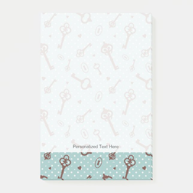 Retro Valentine Keys Post-it Notes (Front)