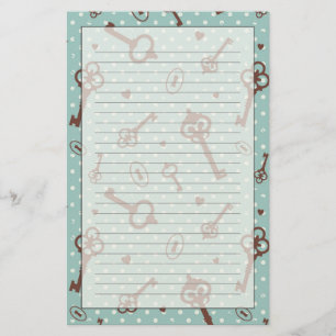 Retro Valentine Keys Stationery