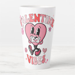 Retro Valentine Vibes Latte Mug