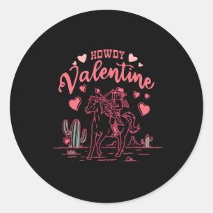 Retro Valentine Western Valentine Apparel Howdy Va Classic Round Sticker