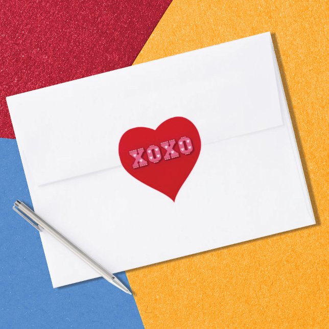 Retro Valentine XOXO Heart Sticker (Creator Uploaded)