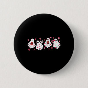 Retro Valentines Day Cute Ghost Boo Spooky Womens 6 Cm Round Badge