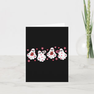 Retro Valentines Day Cute Ghost Boo Spooky Womens  Card