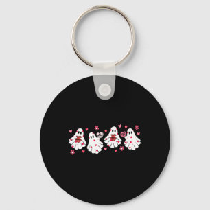 Retro Valentines Day Cute Ghost Boo Spooky Womens Key Ring