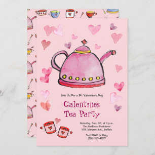 Retro Valentine's Day Galentines Tea Ladies Lunch Invitation