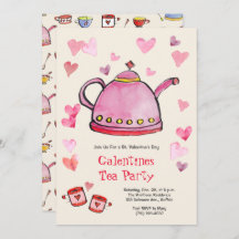 Retro Valentine's Day Galentines Tea Party Lunch