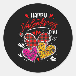 Retro Valentine's Day Heart Valentine Vibes Boys G Classic Round Sticker