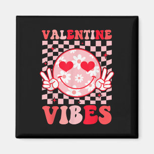 Retro Valentines Day Heart Valentine Vibes Boys Gi Magnet