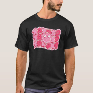 Retro Valentine's Day Hugs Kisses Happy Face XOXO T-Shirt