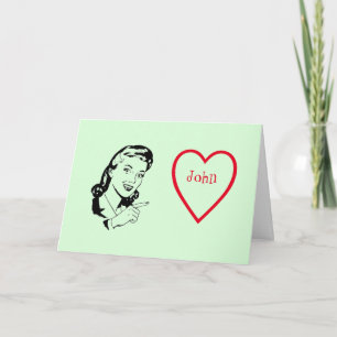 Retro Valentine's Day Love Customisable Holiday Card