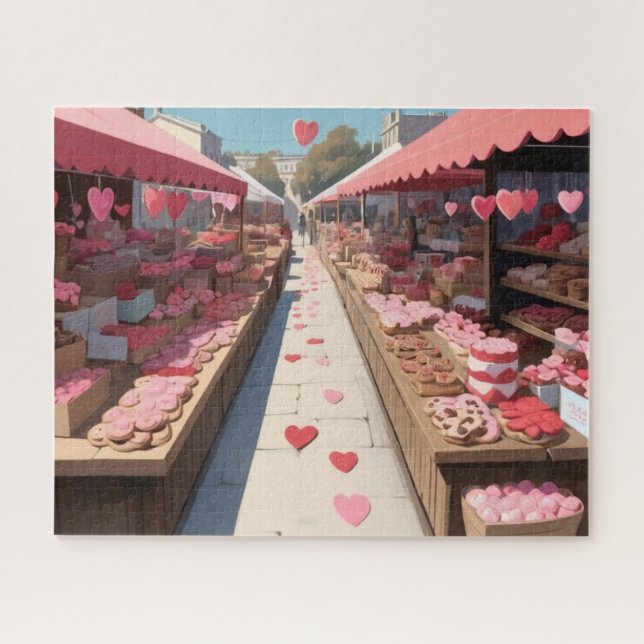 Retro Valentine's Day Market Marvel Jigsaw Puzzle (Horizontal)