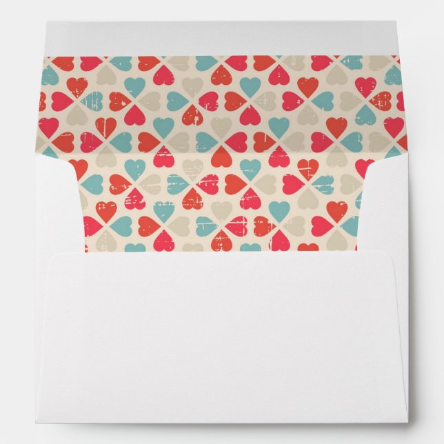 Retro Valentine's Day Pattern Envelope (Back (Bottom))
