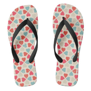 Retro Valentine's Day Pattern Jandals