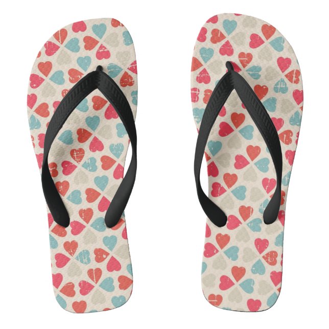 Retro Valentine's Day Pattern Jandals (Footbed)