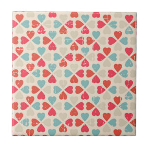 Retro Valentine's Day Pattern Tile
