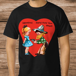 Retro Valentine's Day, Vintage Cowboy with Girll T-Shirt