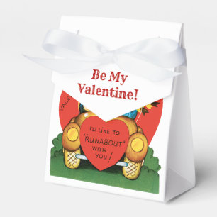Retro Valentine's Day, Vintage Girl and Boy in Car Favour Box