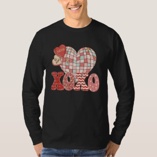 Retro Valentine's Day XOXO Love Disco Heart Valent T-Shirt