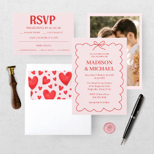 Retro Valentine's RSVP Wedding Reply Card