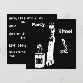 Retro Vampire Boo Party Time Trick-or-Treater Invitation