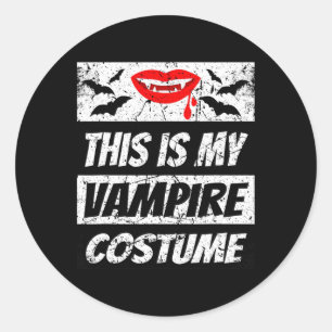 Retro Vampire Halloween Outfit Easy Halloween Drac Classic Round Sticker