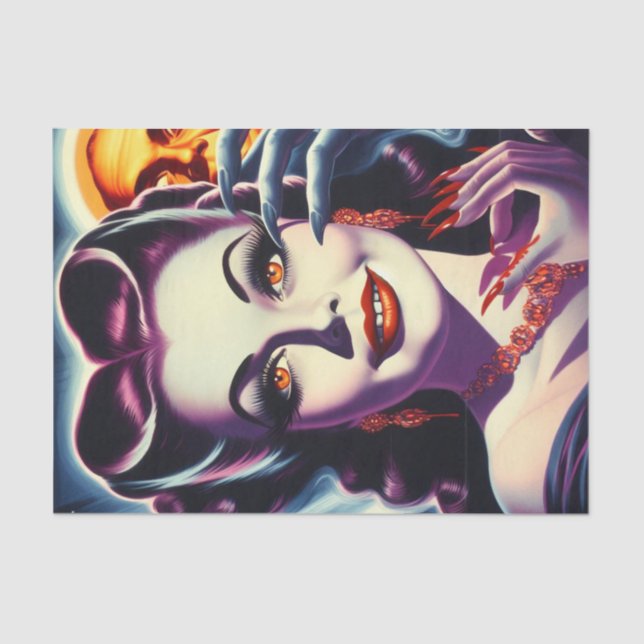 Retro Vampire Pin-up Tissue Paper (Front)