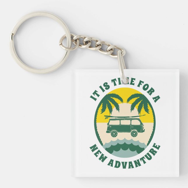 Retro Van Life  Key Ring (Front)