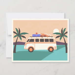 Retro van  postcard