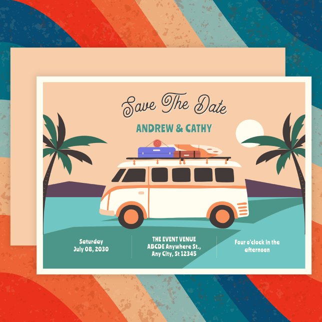 Retro van wedding save the date (Creator Uploaded)