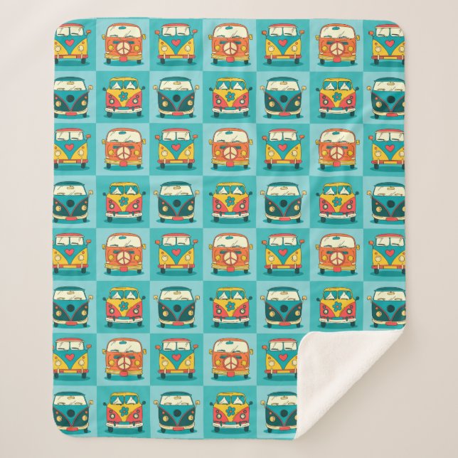 Retro Vans Sherpa Blanket (Front)