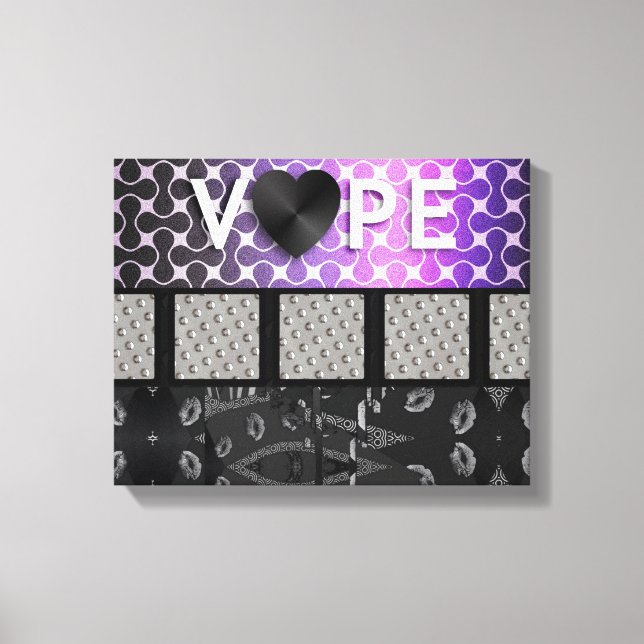 Retro Vape Lips Metal Canvas Print (Front)