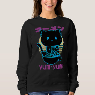 Retro Vaporwave Aesthetic Cool Kitten Cat 80s 90s Sweatshirt