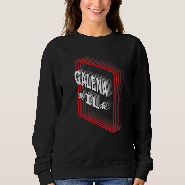 Retro Vaporwave Galena Illinois IL Sweatshirt (Front)