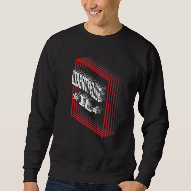 Retro Vaporwave Libertyville Illinois IL Sweatshirt (Front)