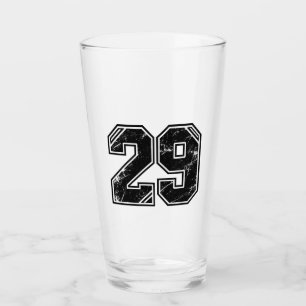 Retro Varsity Number 29 Sports Graphic – Latte Mug Glass
