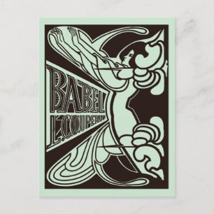 Retro vector art nouveau Babel Jan Toorop style Postcard