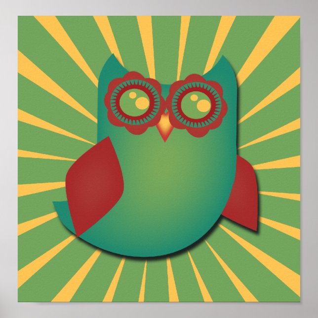 Retro Vector Owl Poster (Front)