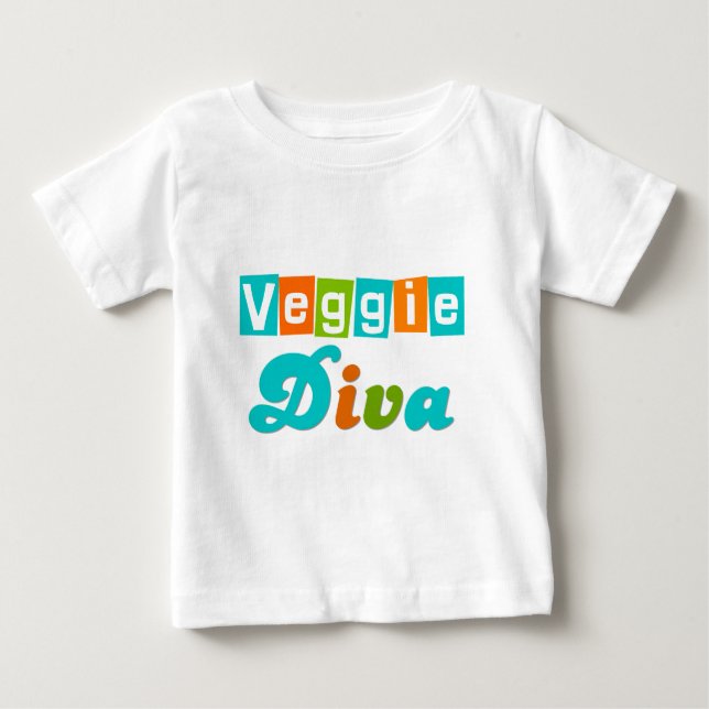 Retro Veggie Diva Baby T-Shirt (Front)