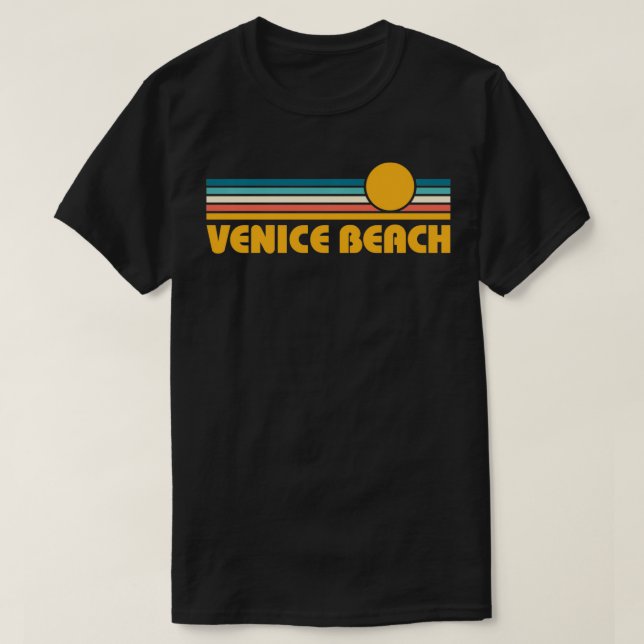 Retro Venice Beach California Sunset  T-Shirt (Design Front)