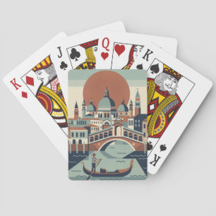 Retro Venice Italy Vintage Travel Gondola Canal Playing Cards