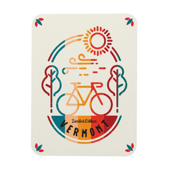 Retro Vermont Bike Trail Magnet (Vertical)