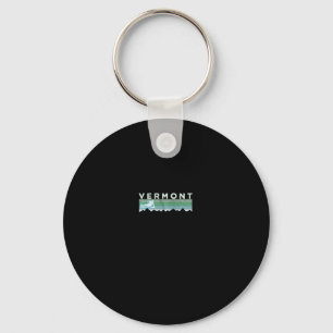 Retro Vermont Distressed Long Sleeve Skiing Key Ring